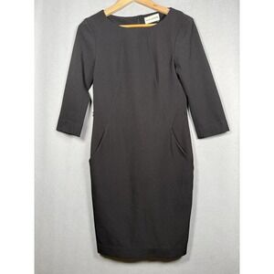 MM LaFleur Sheath Dress Work Classic LBD Pockets Missing Belt